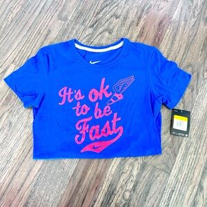 NIKE Women’s Royal Blue Slim Fit Graphic T-Shirt Size Small